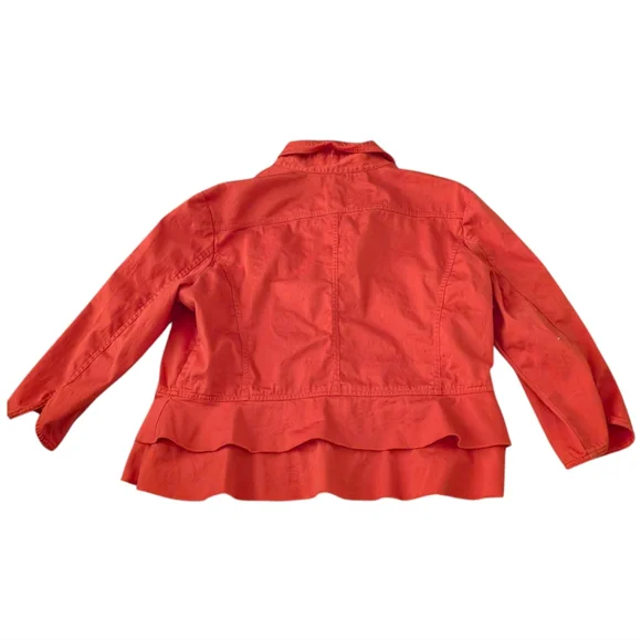 Ruby Rd. Orange Peplum Blazer Size 12 - Picture 2 of 4